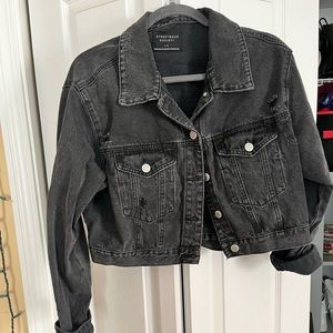 Black Cropped Jean Jacket